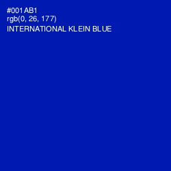 #001AB1 - International Klein Blue Color Image